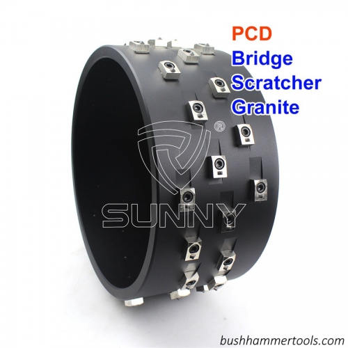 300mm PCD Bush Hammer Scratching Roller For CNC Bridge Cutter