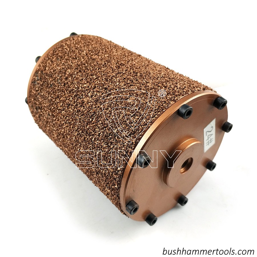 China Vacuum Brazed Diamond Bush Hammer Roller For Grinding