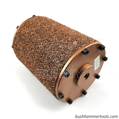 China Vacuum Brazed Diamond Bush Hammer Roller For Grinding Granite Marble Stones
