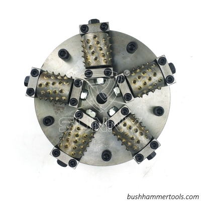 Sunny 5 Rollers 250mm Double Layers Rotary Bush Hammer Plate For Sale
