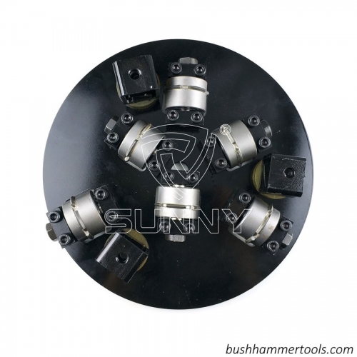 300mm Sink Type Rotary Bush Hammer Plate With 5 Line Type Carbides