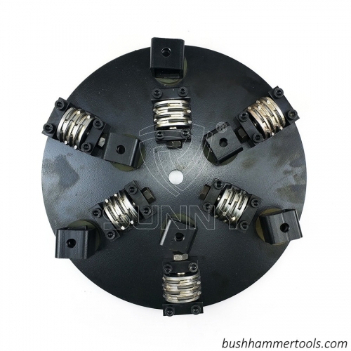 Sunny 6 Rollers 350mm Rotary Bush Hammer Plate For Grinding Granite Marble Stones