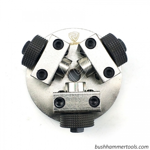 China 3 Rollers 100mm Knurling Type Rotary Bush Hammer Plate For Angle Grinders