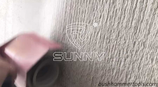 Making Scratching Finish By Bush Hammer Scratching Roller On Angle Grinder